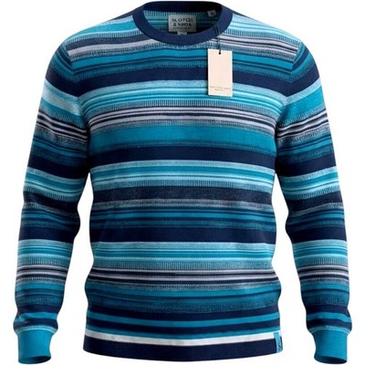 Scotch & Soda Striped Sweater Mens L Blue Crewneck Long Sleeve Pullover NWT