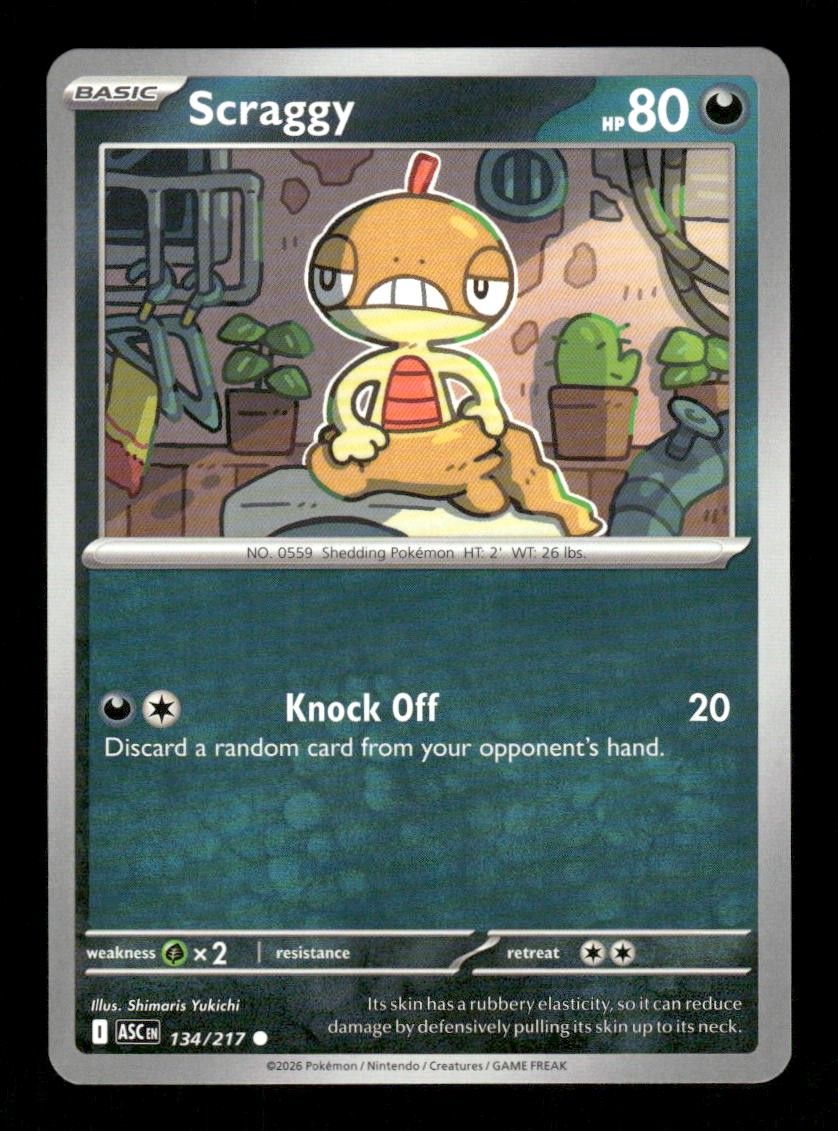 SCRAGGY 134/217 COMMON ASCENDED HEROES POKEMON NM