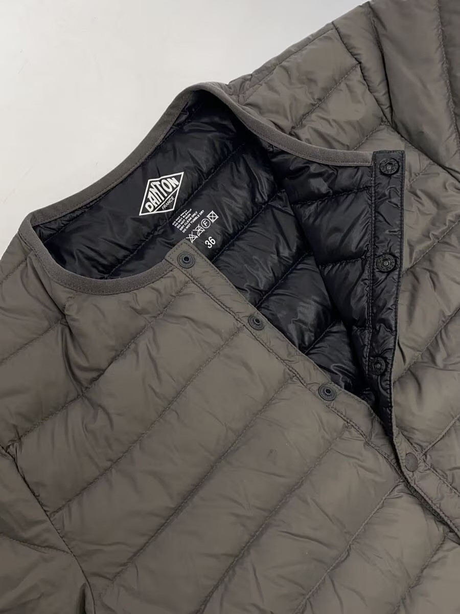 DANTON Down Jacket, Size 36, Nylon Gray, Solid Co… - image 3