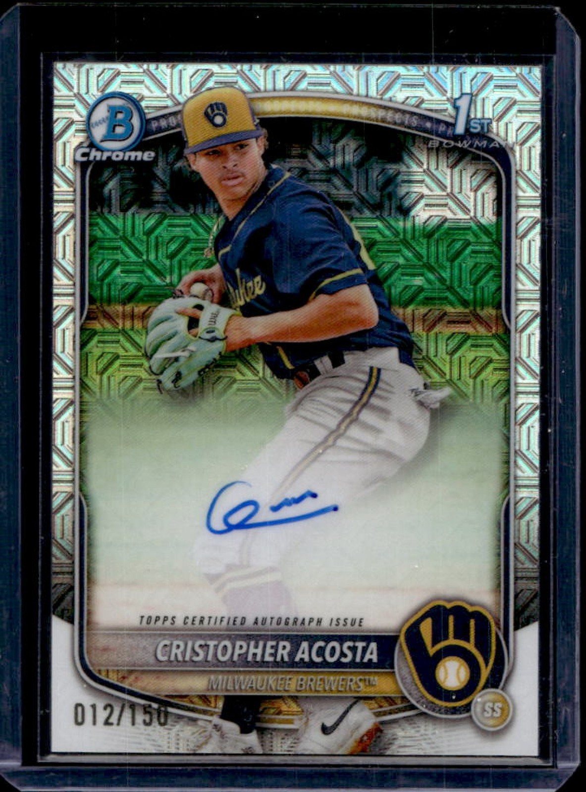 2025 Bowman Chrome Cristopher Acosta Auto HTA Choice Refractor 1st #12/150