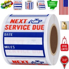 Blue Oil Change Service Reminder Stickers - Writable 2x2 Labels, 200 Pcs