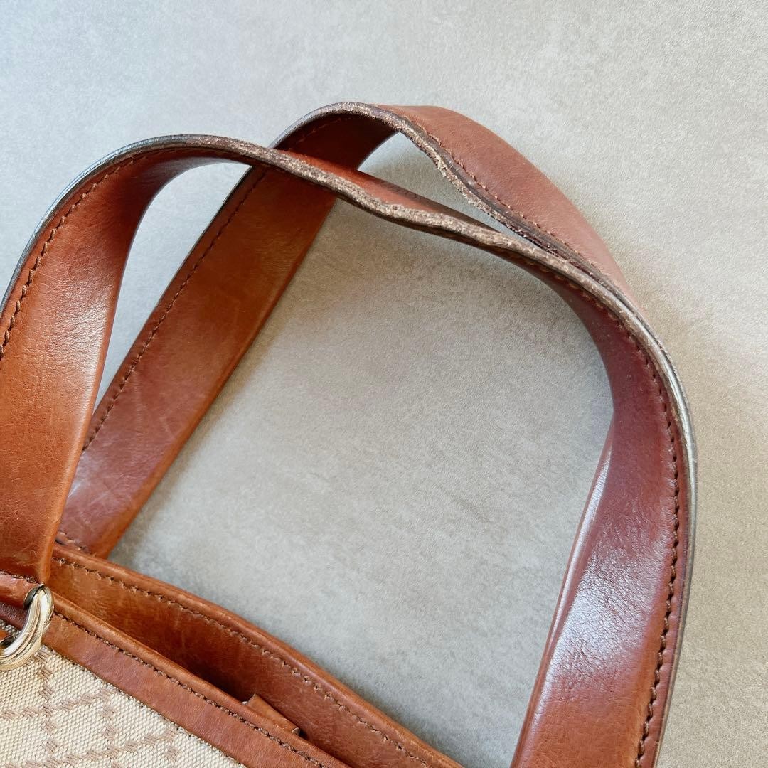 GUCCI Vintage Leather Tote Bag Large Brown with Shoulder Strap thumbnail 4