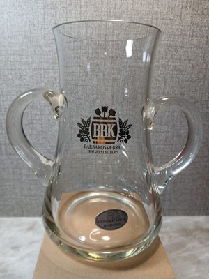 Ritzenhoff Handcrafted Crystal Rare 2 Handled 1 Liter Pitcher With Gold BBK Logo