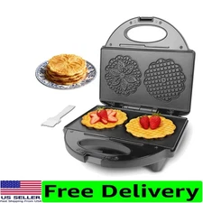Pizzelle Maker with Recipe - Electric Non-Stick Press for 4-Inch Italian Cookies
