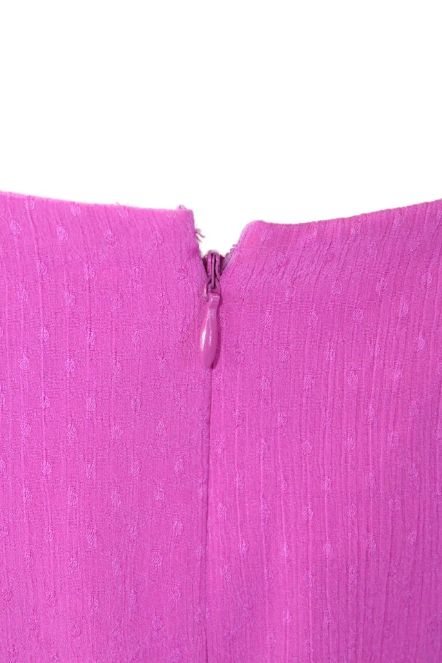 Maxi Vestido Rosa DKNY Mujer Manga Corta Cuello en V Forrado Corbata Frontal Talla M Foto 4 de 4