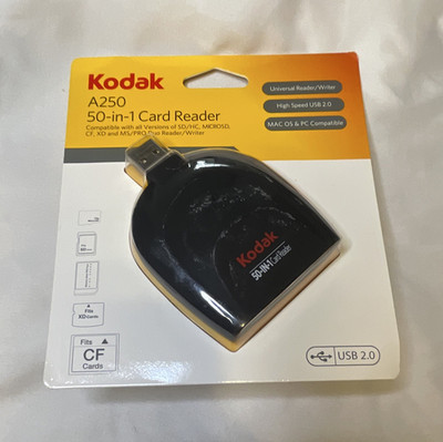 Kodak A250 50-in-1 Multi Card Reader USB 2.0 for SD SDHC MicroSD CF xD