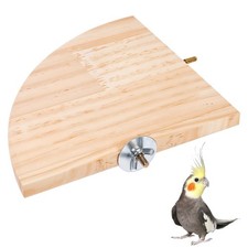 Bird Perch Platform Stand Wooden Parrot Perch Corner 6.7 Inches Fan Shape