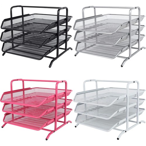 A4 Letter Trays + Risers Document Paper Filing Desk Organiser - W ...