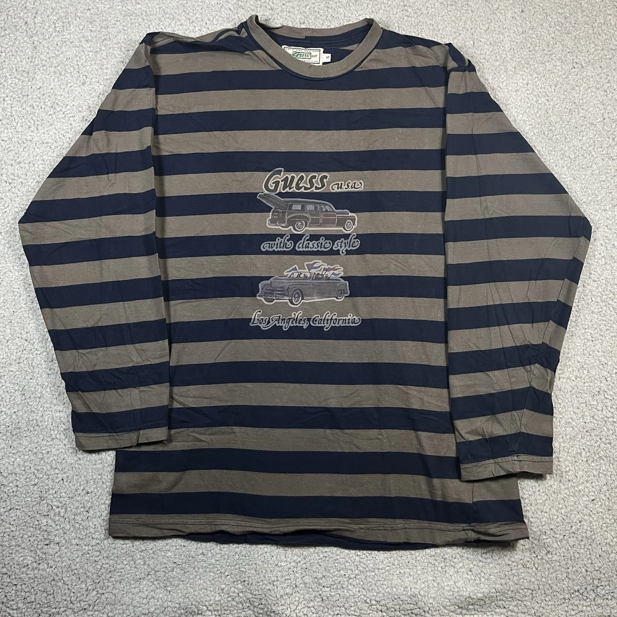 Long Sleeve Cotton Striped Regular Size S T-Shirts for Men for