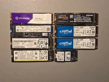 Lot of 8 Assorted 500-512GB M.2 2280 NVMe PCIe Solid State Drives