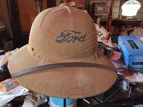 VINTAGE ORIGINAL ANTIQUE FORD PROMOTIONAL SAFARI HAT IN EXCELLENT CONDITION