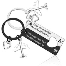 Couple Anniversary Keychain for Boyfriend Girlfriend Long Small, Black