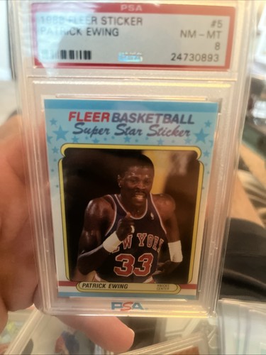 1988 Fleer Sticker Patrick Ewing #5 card