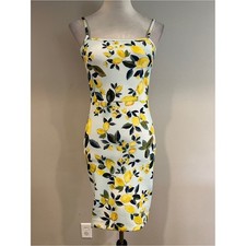 PrettyLittleThing White Lemon Print Midi Sheath Dress