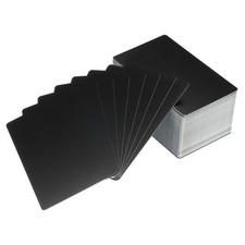 100Pc 0.45mm Thick 3.4x2.1"Metal Business Cards Blank for Custom DIY,Matte Black