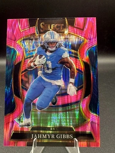 2025 Panini Select Pink Shock Prizm Concourse Jahmyr Gibbs #71  Detroit Lions