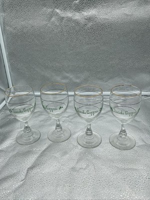 Vintage Irish Coffee Gold Rim Stem Glass Set Of 4 Glasses