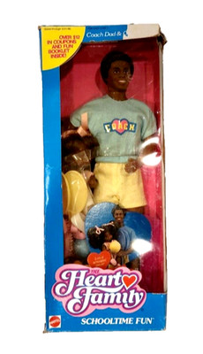 Heart Family Schooltime Fun Coach Dad & Girl NEW VTG 1988 African American RARE