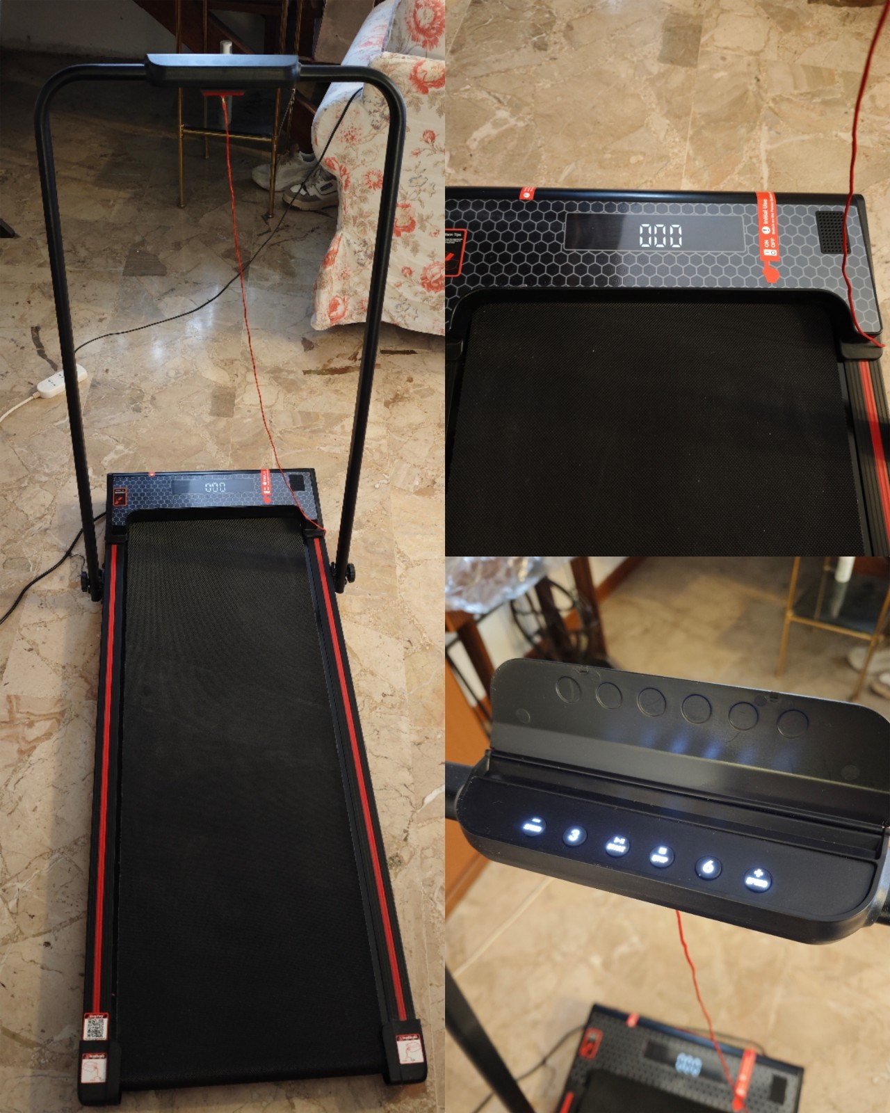 Tapis roulant elettrico pieghevole con pedana 38 cm foto 3