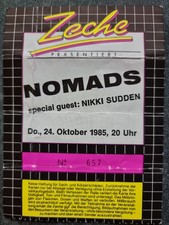 Nomads - old concert ticket / concert ticket - 24.10.1985 - colliery Bochum