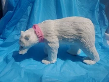 Polar Bear Figurine New Large Zoo Animal Styrofoam Straw Fur 