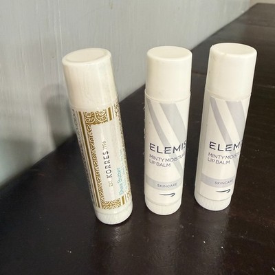 KORRES For Delta Shea Butter Lip Balm & Elemis Minty Moisture Balm Lot 3 New