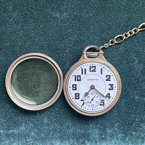 VTG 1939 Hamilton Railroad Pocket Watch 10K GF 992E 16S 21 Jewel Elinvar Runs - 第 3/24 張圖片