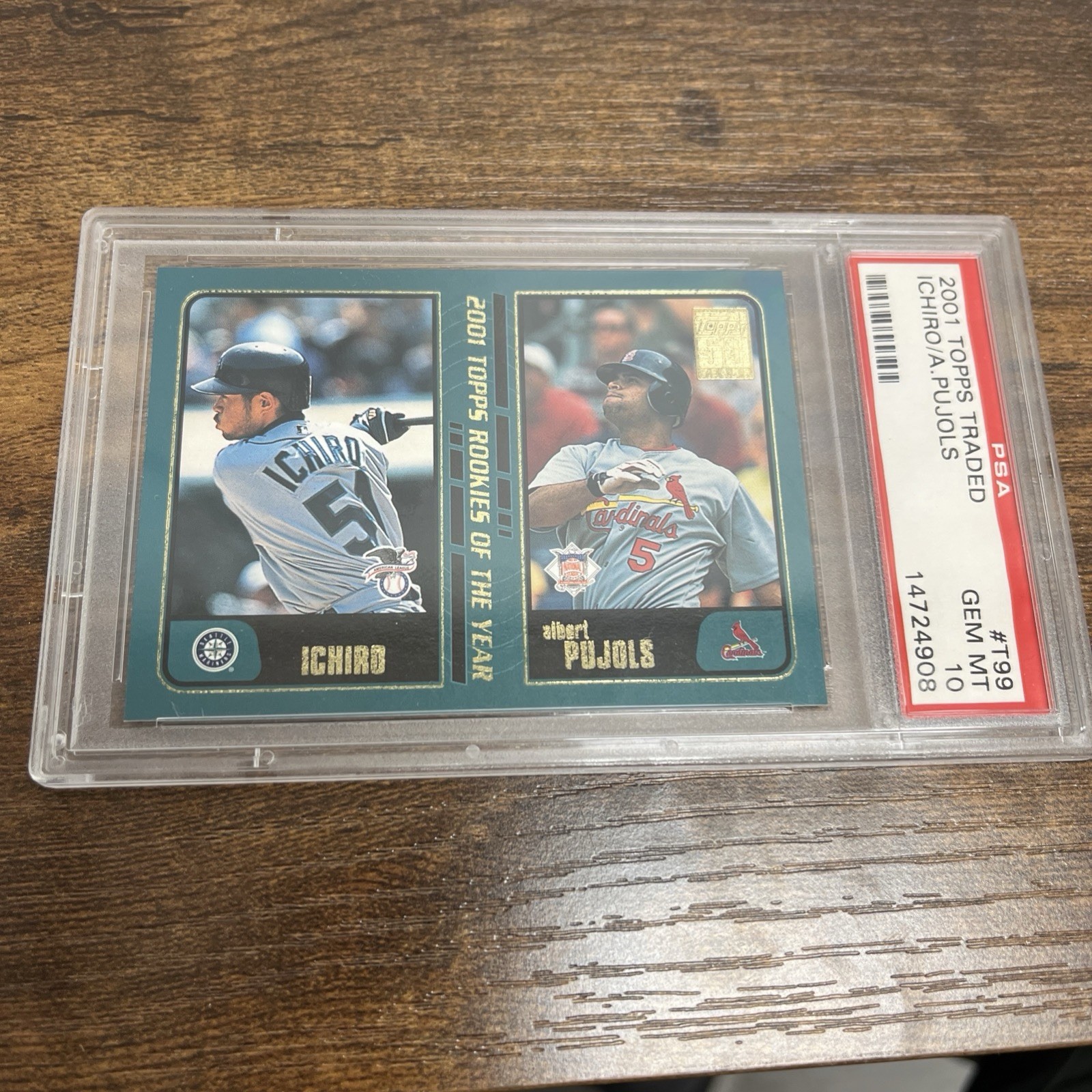 2001 Topps  Traded Albert Pujols Ichiro Suzuki RC Rookie PSA 10 GEM MINT🔥