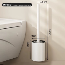 Wall Hanging Toilet Brush with Holder Long Handled Silicone Toilet Brush Soft Br