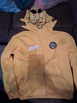  GloGang ''GlowMan'' Zipup Hoodie Size Small  Nwot. (yellow) 