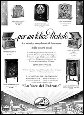 PUBBLICITA' 1932 GRAMMOFONO RADIO RICEVITORI  MODELLI  LA VOCE DEL PADRONE 