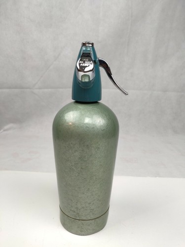 Vintage Seltzer Bottle Green Metal Sparklets Syphon England Serial SCI/Z/J - Picture 3 of 10