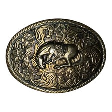 Vintage Bucking Bronco Belt Buckle Unbranded Patina