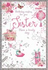 SISTER BIRTHDAY GREETING CARD 7"X5" TRADITIONAL