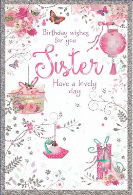 SIMON ELVIN SISTER BIRTHDAY GREETING CARD 7"X5" TRADITIONAL