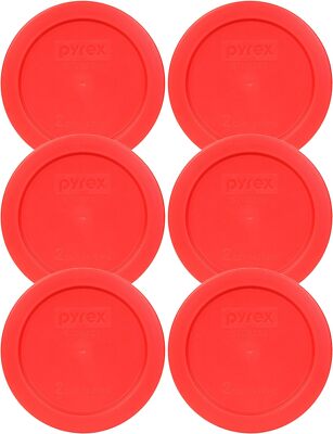 7200-PC 2-Cup Red Plastic Food Storage Lids - 6 Pack