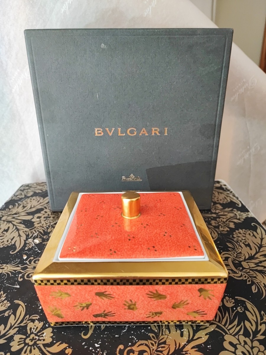 Boîte Bvlgari Vintage En Cuir - Format Horizontal - Manque Le Support Intérieur