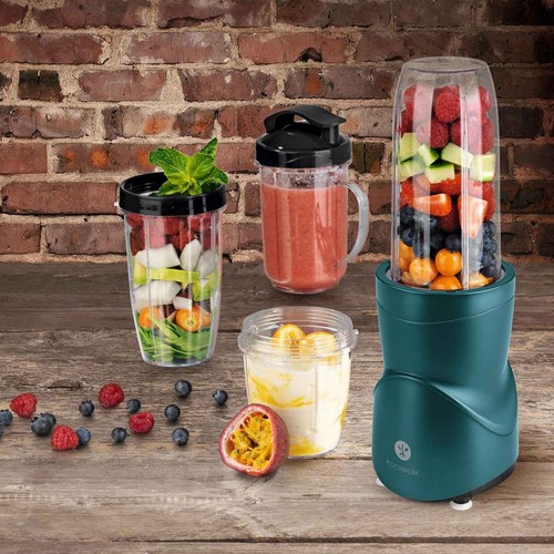 Smoothie Maker Set 12-teilig Mixer Grün mit 8 Funktionen inkl. To-Go Deckel - Bild 7 von 8