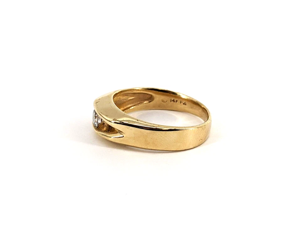 14KT Yellow Gold 7.00g Single Diamond Men's Ring Size 11.25, 1/3cttw Approx. - Image 2 of 4