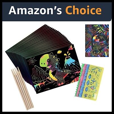  45 PAGES Rainbow Scratch & Sketch Painting Books, Large Color  Block Magic Scratch DIY Graffiti Creative Note pad Gift for Kids&Adults,  Hand-eye Coordination Art&Crafts (Dinosaur/Animals/Flower)