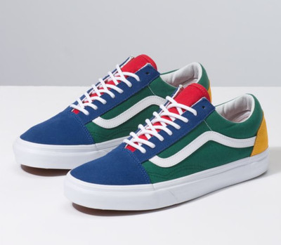 red blue green and yellow vans