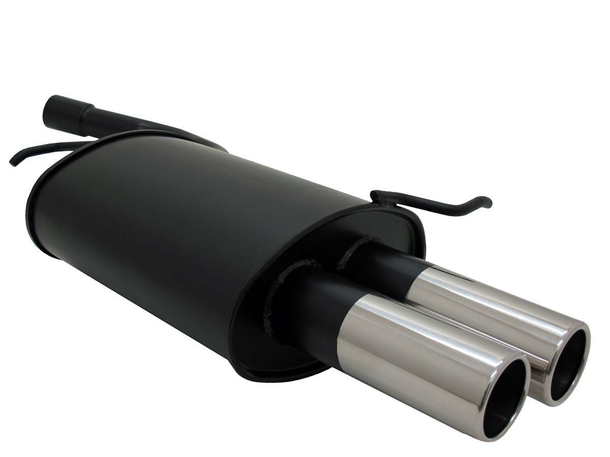 Silencieux echappement Audi A4 B6 8E au son feutre et double embout chrome de 76mm en acier