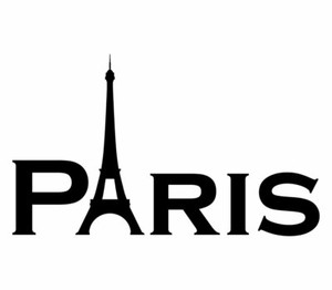 PARIS SCHRIFTZUG AUFKLEBER Eiffelturm Deko Sticker Wandtattoo Möbel