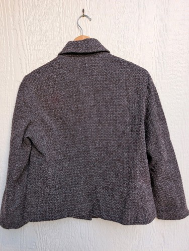 Zanella Italy Wool Blend Short Tweed Jacket Coat Women's Size 10 - Picture 8 of 8