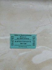 ALTE EINTRITTSKARTE KULTUR u.STADTHISTORISCHES MUSEUM STADT DUISBURG