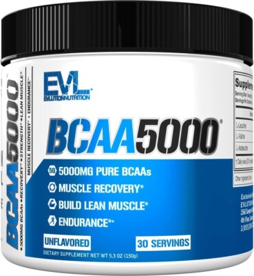 EVL BCAA5000 240ct, Branched Chain Amino Acids, Muscle Building, Endurance
