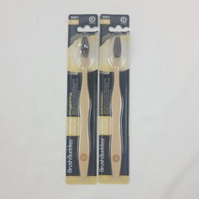 Brush Buddies Bamboo Charcoal Toothbrush Infused Bristles Eco Friendly Soft 2 PC
