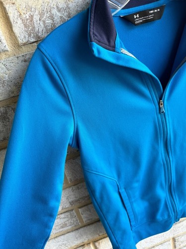 Under Armour Teal Blue Loose Fit Full Zip Polyester Jacket Boy's Size M. - Picture 6 of 7