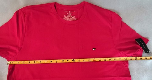 TOMMY HILFIGER Men's L Red T-Shirt Short Sleeve, Crew Neck Classic Core Flag Tee - Picture 7 of 10