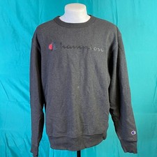 Champion Authentic Athleticwear Sweater Men's M Medium Gray logo Sweatshirt